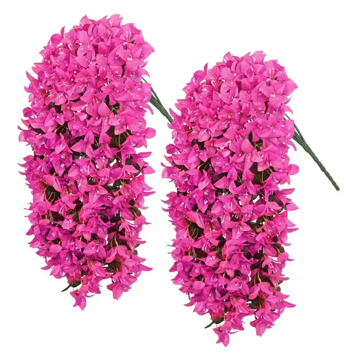 2 pièces suspendues artificielles bougainville réaliste fausse fleur fête de mariage jardin cour tenture murale