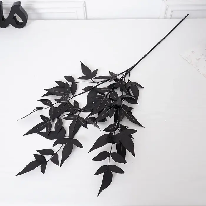 Feuilles de plantes artificielles en soie série noire