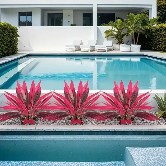 Plante artificielle de Cordyline fruticosa rouge