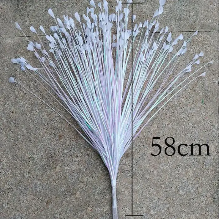 Fleur de roseau doré argent blanc paon herbe artificielle fausse plante mariage route plomb décor