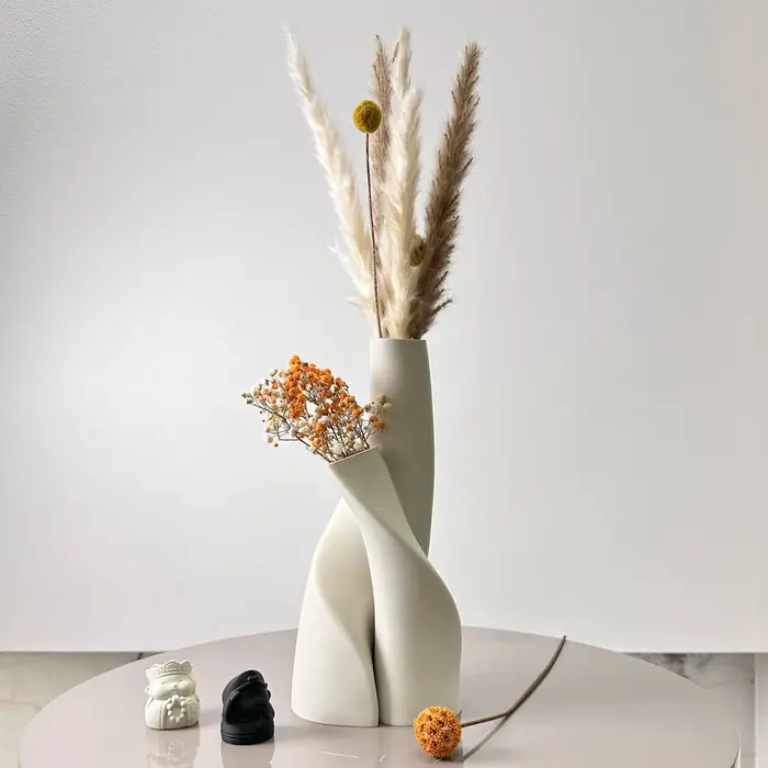 Ensemble de 2 pièces de Vase Double de forme spéciale, Vase de fleurs séchées créatif, multicolore e