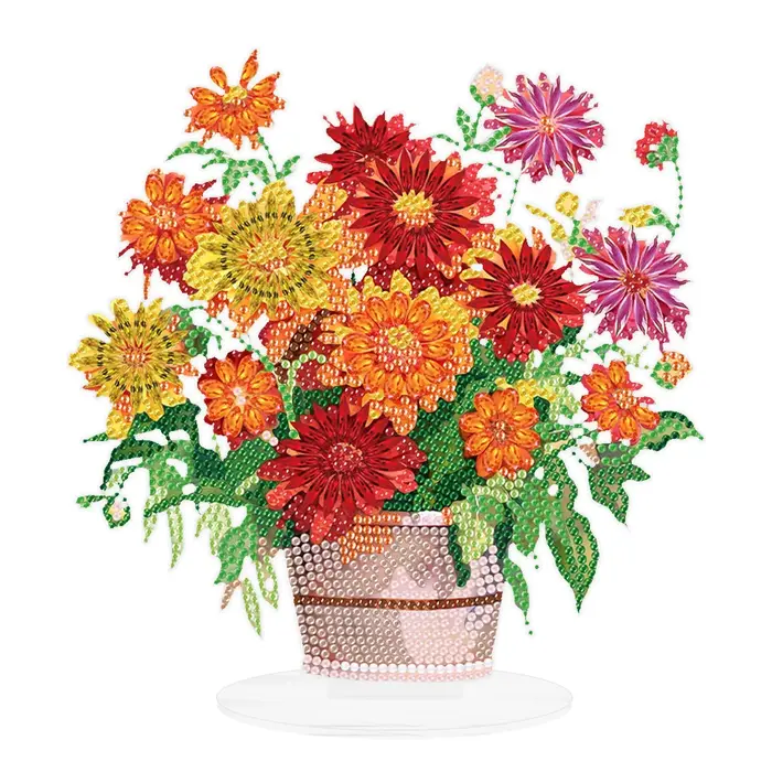 Kits d'art diamanté 2D DIY pour vase à fleurs plat