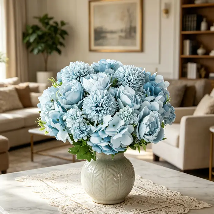 Fleurs Artificielles en Soie Pivoine Hortensia pour Festival