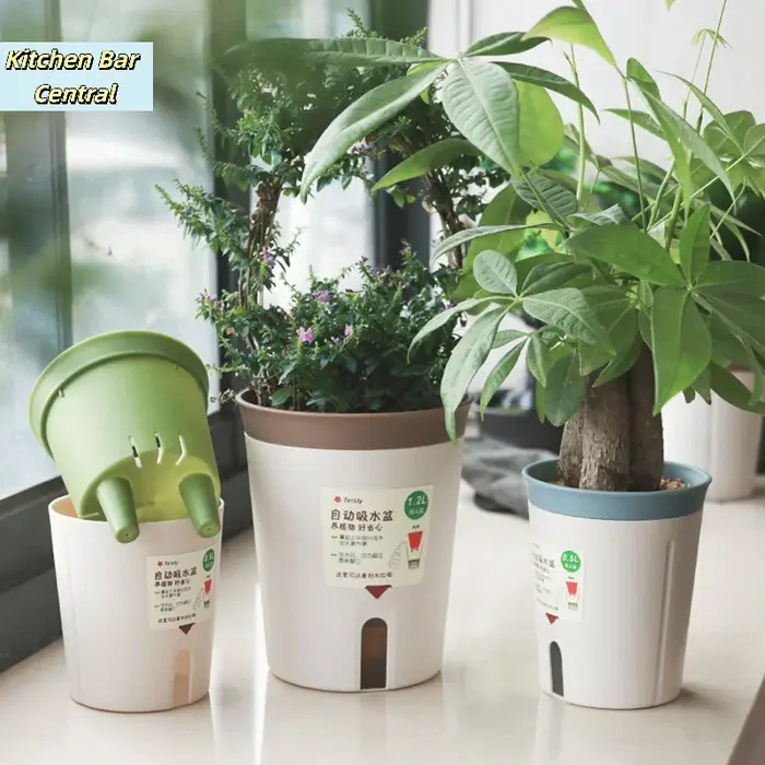 【Pot de fleurs hydroponique à double couche auto-arrosant en plastique pour la maison