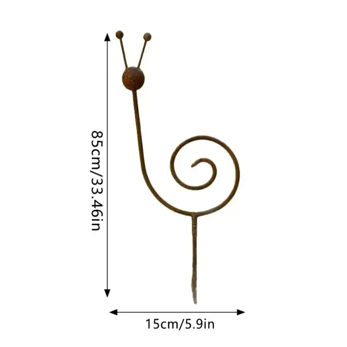 Support de plante en métal rustique en forme d'escargot