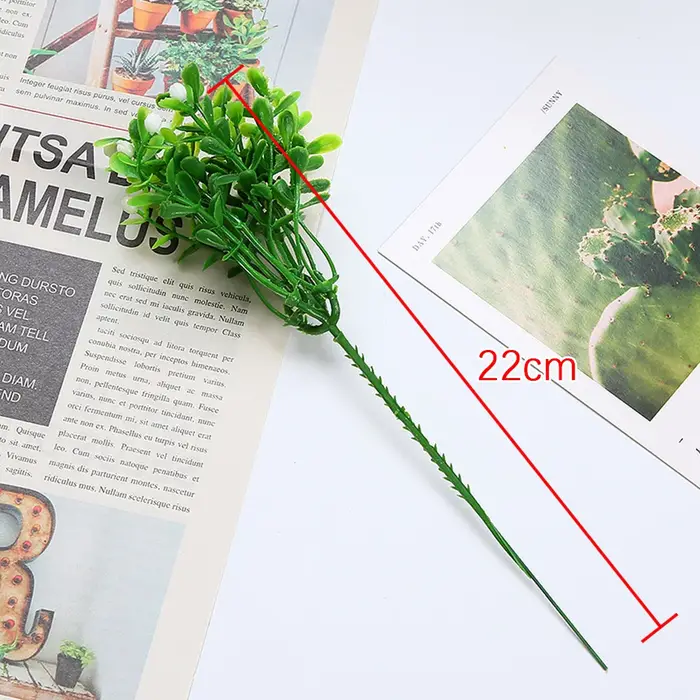 Bouquet d'herbe artificielle de Milan, 6 pièces, fausses plantes vertes, décor de fête de mariage à domicile, accessoires Photo, cespou de Grain de Milan