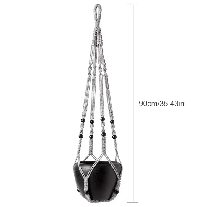 Panier suspendu pour plantes vertes de jardinage, corde en coton, Pot de fleur, cintres pour plantes