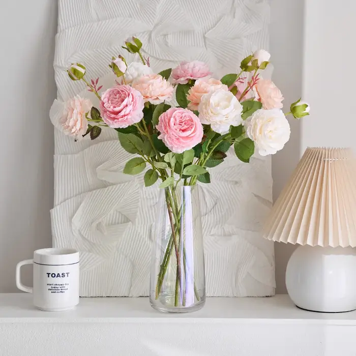 InjRose-Bouquet de Fleurs Artificielles Roses