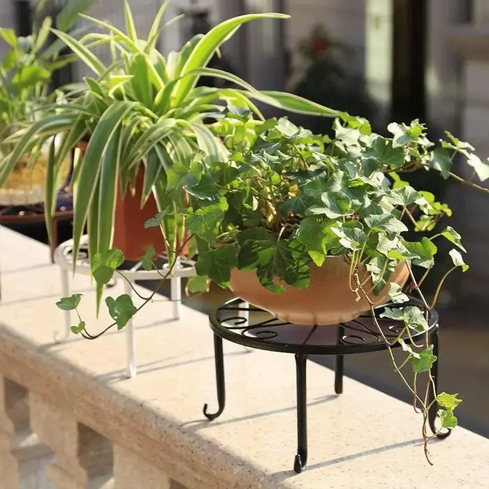 Support de fleurs en fer à Pot unique sur pied