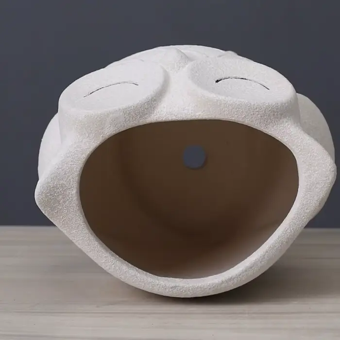 Pot à plantes créatif en céramique en forme de hibou