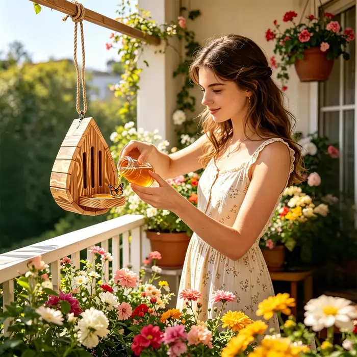 Maison et mangeoire pour papillons d'extérieur résistantes aux intempéries