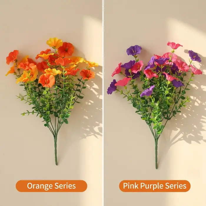 4 bouquets de fleurs d'eucalyptus artificielles brillantes