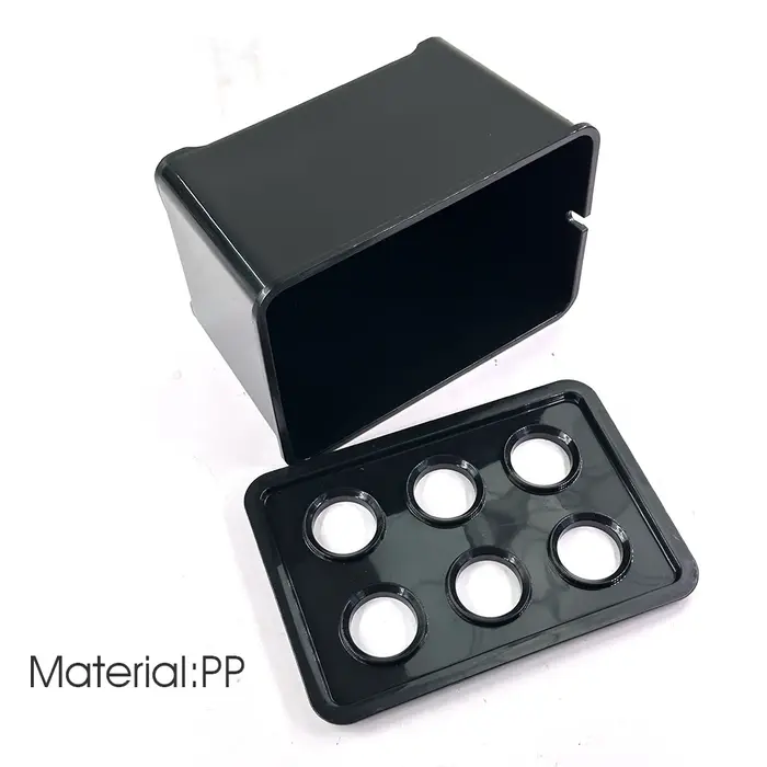 Système de culture hydroponique blanc/noir, boîte hydroponique, Pot de pépinière à 6 trous pour plantes d'intérieur de jardin, jardinière de culture végétale sans sol