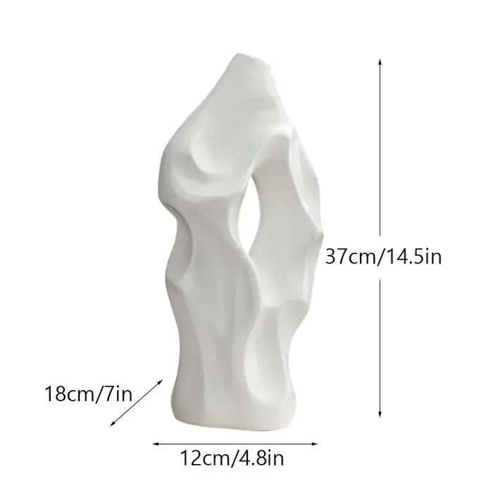 CAPIRON 37 cm Vase en céramique nordique abstrait Pampas herbe fleurs séchées salon salle à manger a
