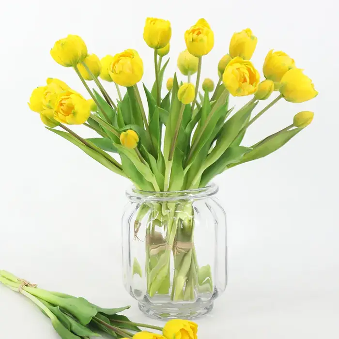 Nouveau tulipe en Silicone fleur artificielle Bouquet au toucher réel 40CM fleurs décoratives de luxe pour la maison salon déco Flores fausse plante
