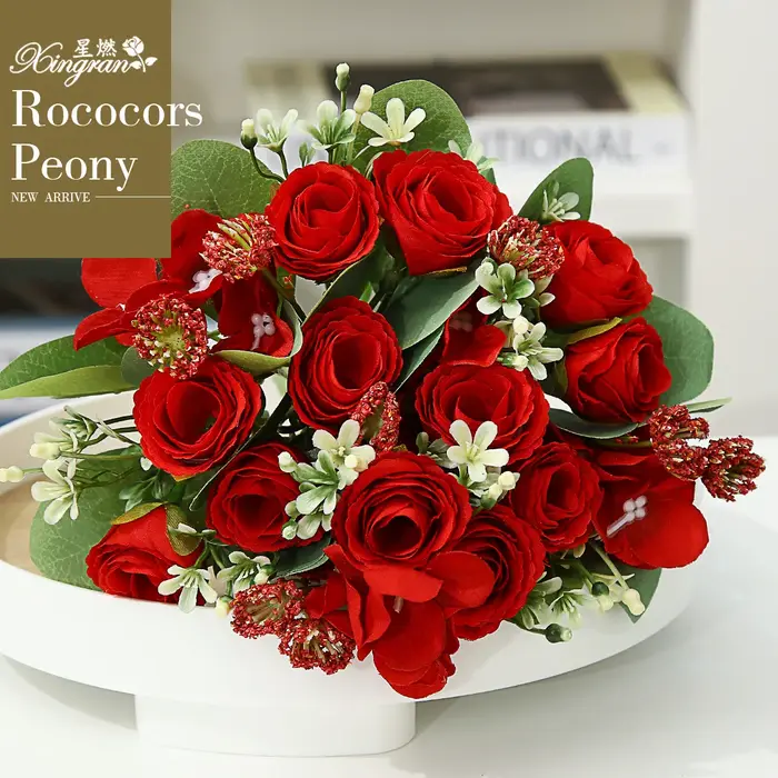 5 fourchettes plante verte artificielle Arrangement floral Tiffany Rose mariage décoration de la maison aménagement