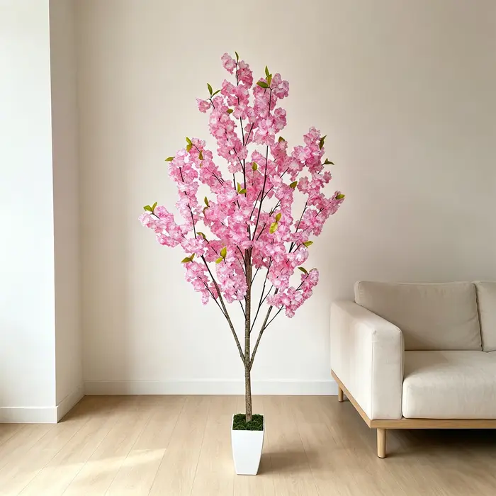 Arbre artificiel de cerisier rose de 1