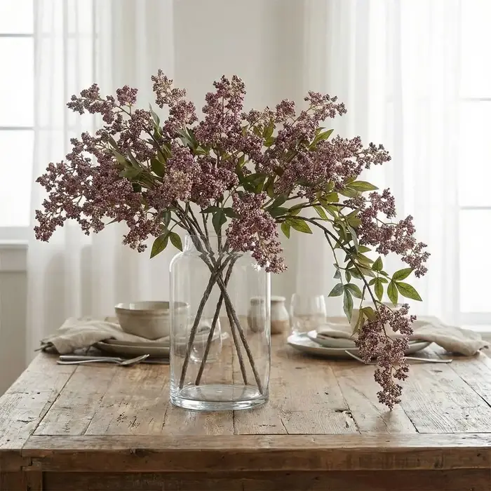 Branche de baies de Nandina artificielle en plastique