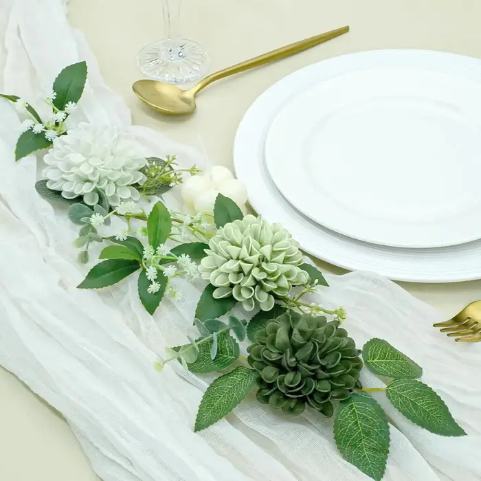 Fleurs de Dahlia vert chasseur et vert sauge
