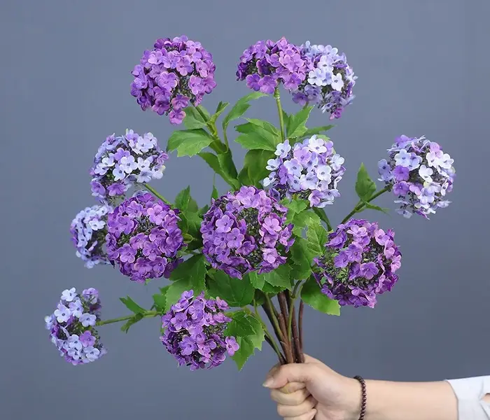 3 pièces de fleurs artificielles réalistes à 3 têtes