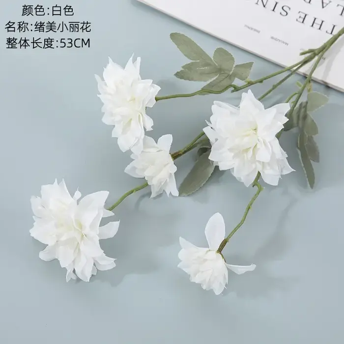 5 têtes de fleurs artificielles, nunia, pin, mi fleur, simulation de fleurs, plantes vertes, décorat