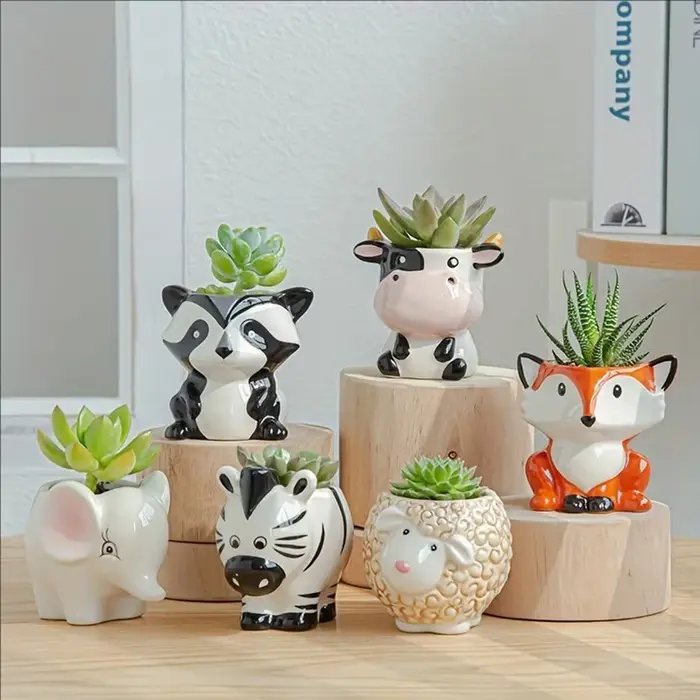 1 pot à plantes en céramique à thème animalier mignon
