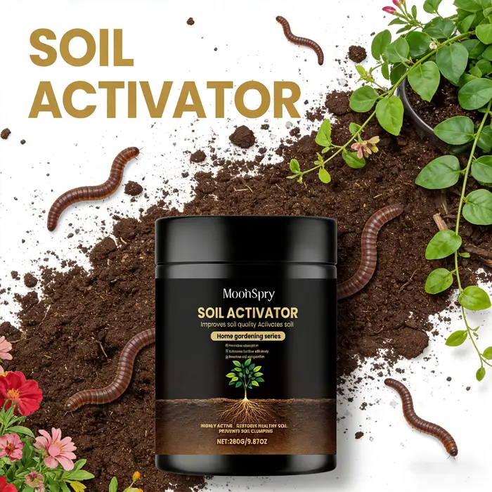 Activateur de sol pour plantes, améliore les nutriments du substrat, améliore la qualité du sol, facile à utiliser pour les plantes en pot, les fleurs et les légumes du jardin.