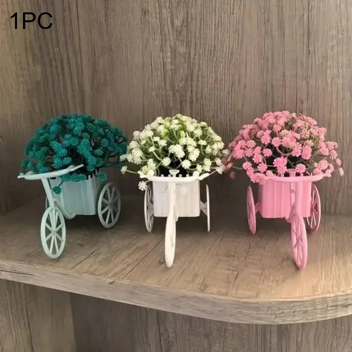 1 pièce Décoration florale artificielle style tricycle
