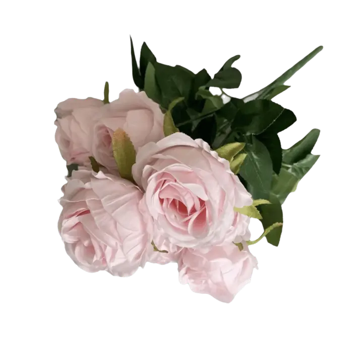 Fleur artificielle rose multicolore à 9 têtes, feuilles vertes, fausse rose, accessoires photo, arra