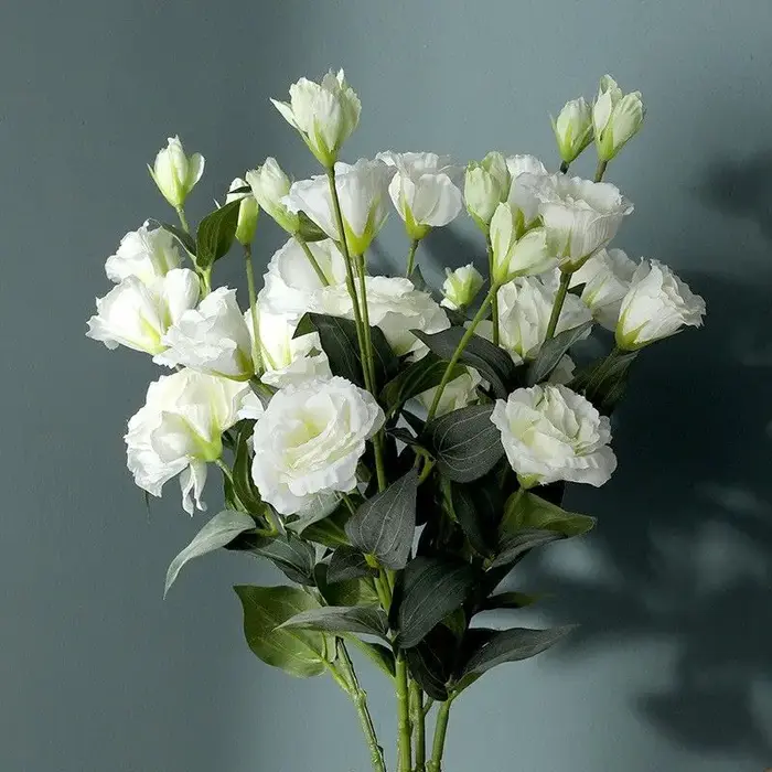Fleurs artificielles en soie de Lisianthus de 27.5 pouces, pour décoration de maison, Bouquet de mar