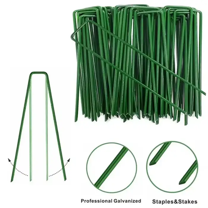 Agrafes de paysage en forme de U, 10/200 pièces, épingles de jardin, piquets de jardin, piquets robu