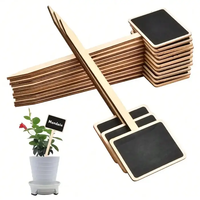 Ensemble de 10 étiquettes de plantes rustiques en bois