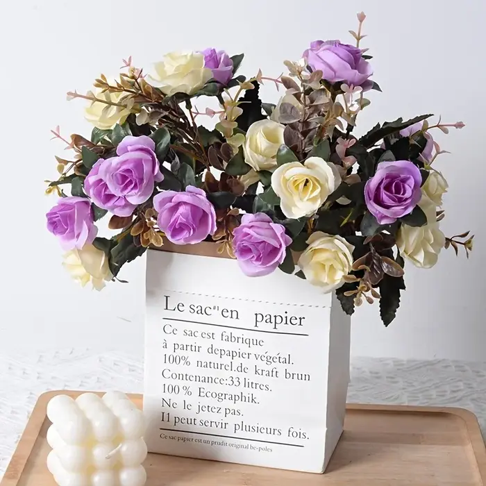 12 têtes de roses artificielles