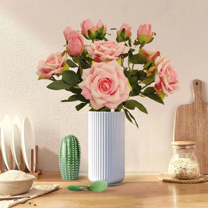 Fleurs artificielles grandes Roses en soie