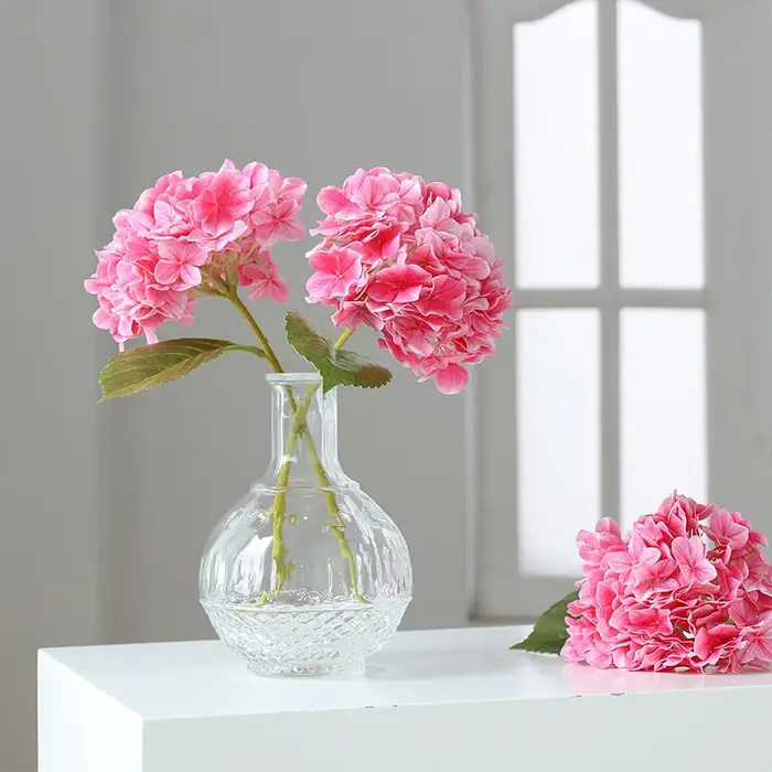 Fleurs d'hortensia artificielles hydratantes film en latex vrai toucher