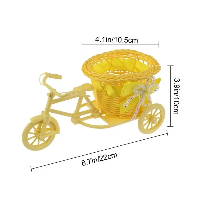 Panier de fleurs de vélo en rotin