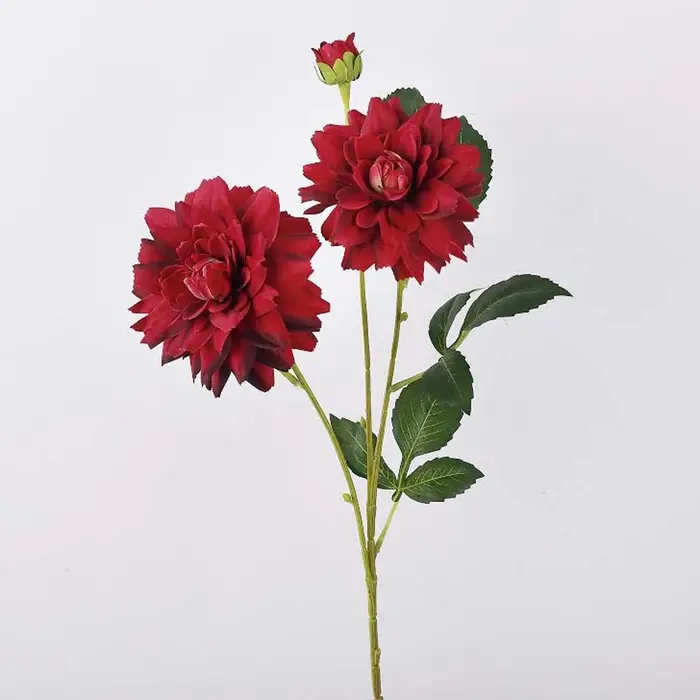 Fleur de Dahlia Artificielle Effet Réel, Plante Réaliste, Grande Dahlia Faite à la Main, Branche de 