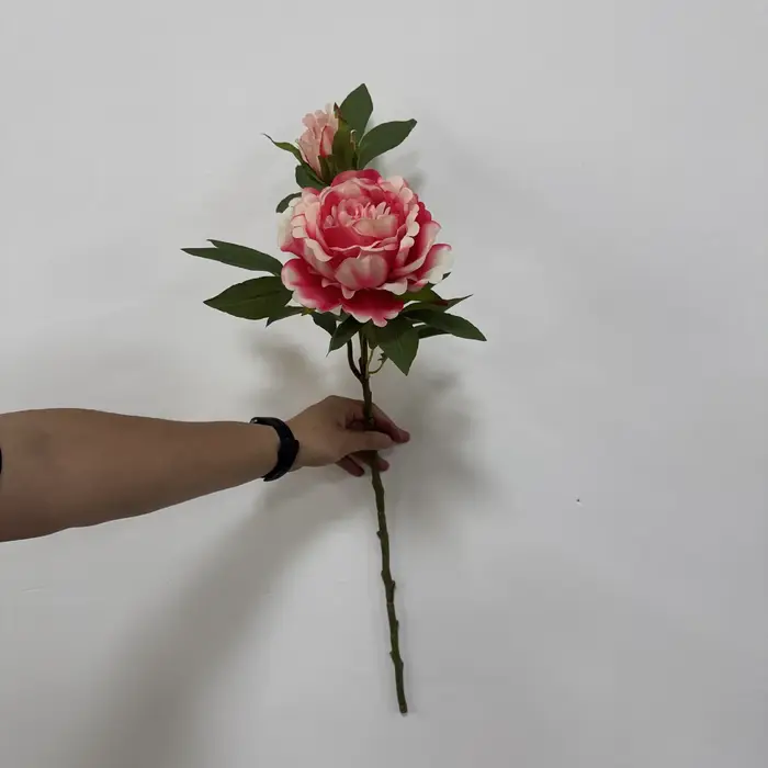 4 pièces de fleurs de pivoine artificielles hydratantes pour la décoration de la maison, du salon, des fêtes, pivoines au toucher réel, bouquet de mariée, décoration de mariage
