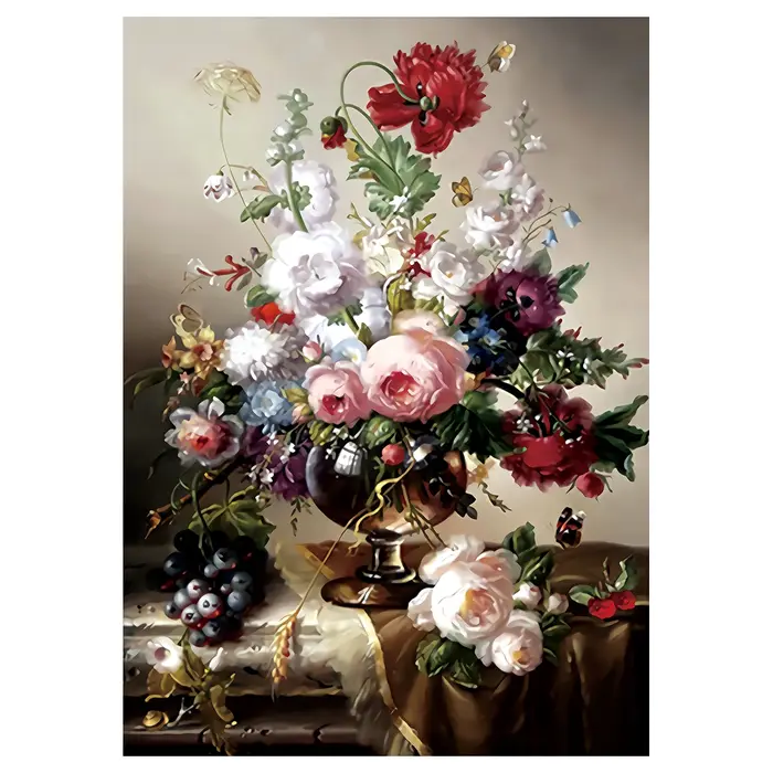 Fleurs en fleurs point de croix nouveau bricolage 11CT 9CT fil de coton imprimé Kits de broderie déc