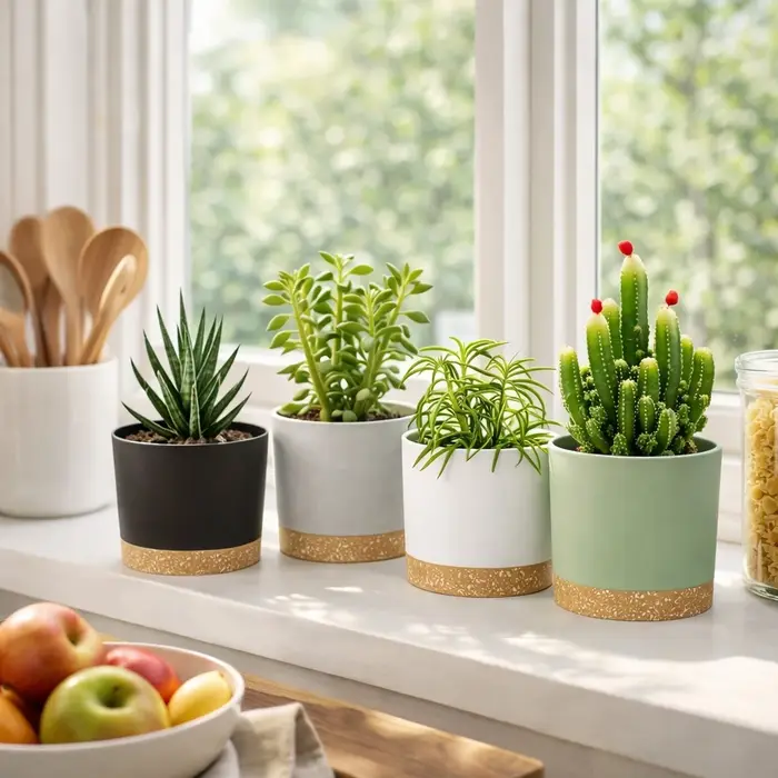 Lot de 2 pots de fleurs ronds de 6