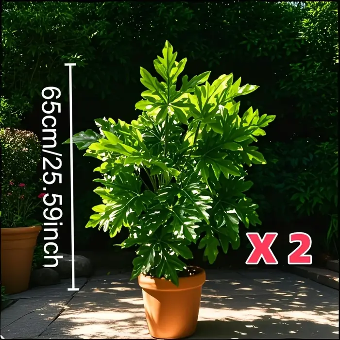 Feuilles de papaye de plante verte simulée de 65cm