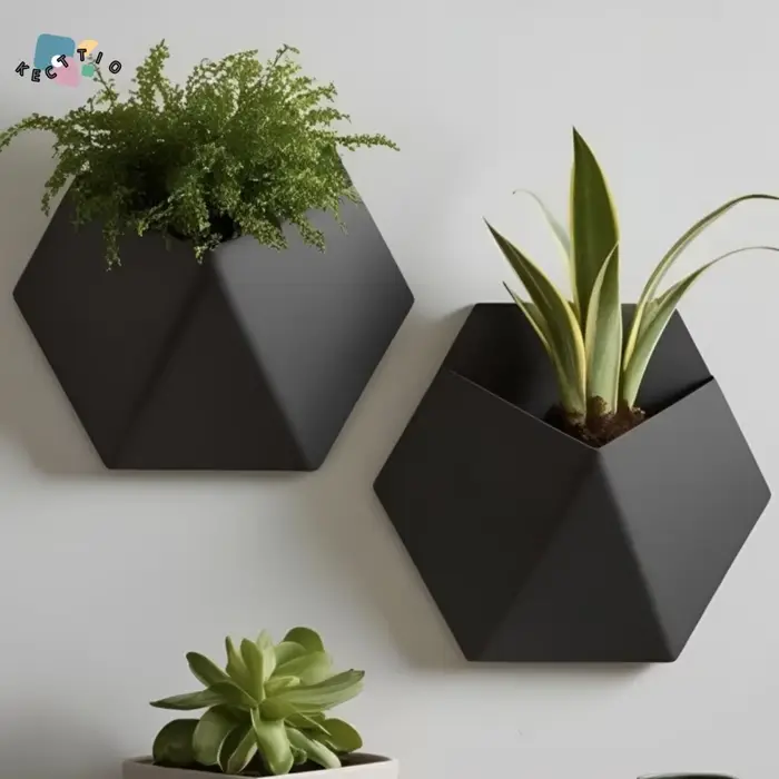 Pot de fleurs hexagonal géométrique de style moderne