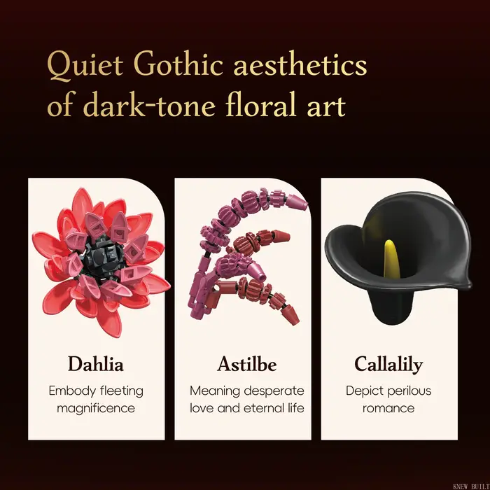 Bouquet de fleurs éternelles à construire avec blocs de construction, 885 pièces, accent romantique pour bureau, cadeau d'anniversaire ou de Saint-Valentin, décoration florale sans eau pour la maison