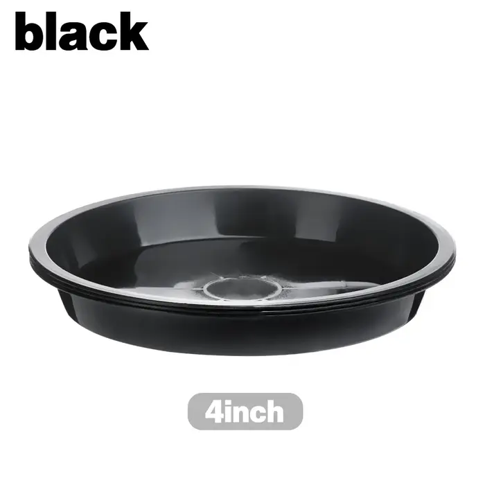 Plateaux d'égouttement en plastique durable de forme ronde, pot de fleur, rouge, blanc, noir, intéri