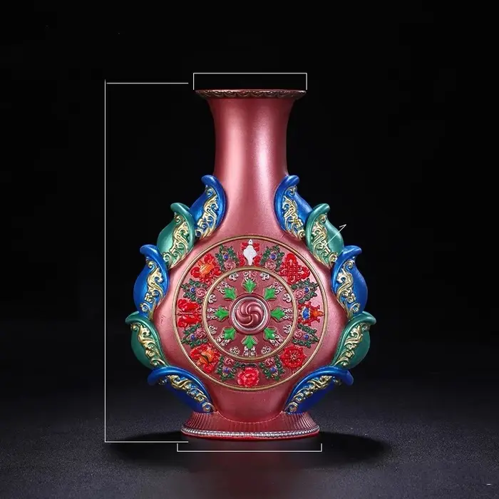 Vase bouddhiste en résine violette