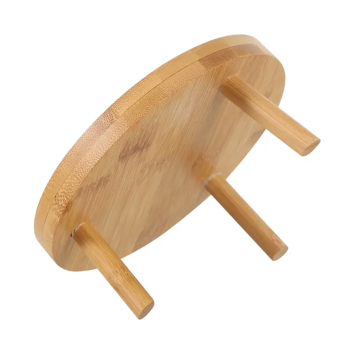 Support décoratif rond en bois massif pour pots de fleurs