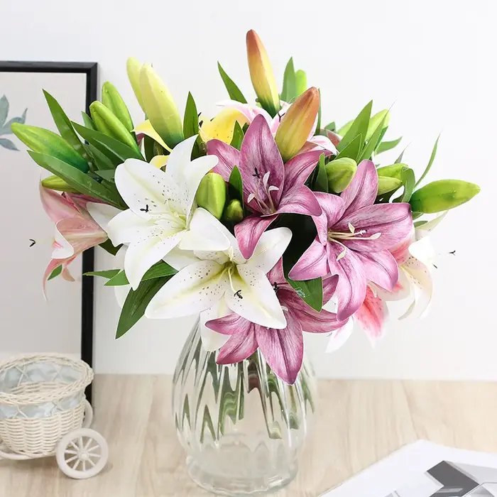 Bouquet de fleurs artificielles en soie