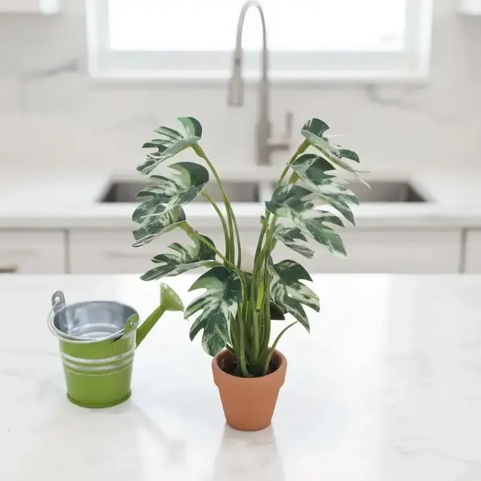 Plante Monstera Miniature délicate pour maison de poupée 1/12
