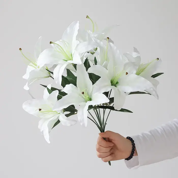 Branche de fleur artificielle de grande taille à 9 têtes, simulation de bouquet décoratif pour maria
