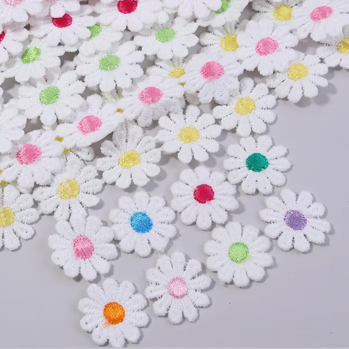 Ruban en tissu dentelle à fleurs de marguerite